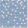 Мозаика 1.5*1.5, сетка 30.5*30.5*8 white stone/blue pearl mix